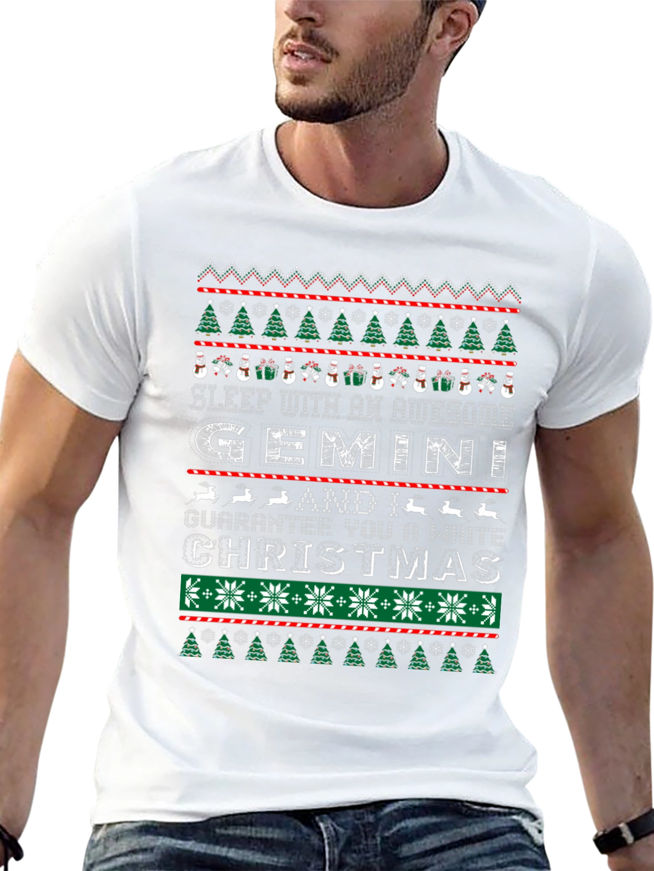 Awesome Gemini Ugly Christmas Sweater Style T-Shirt