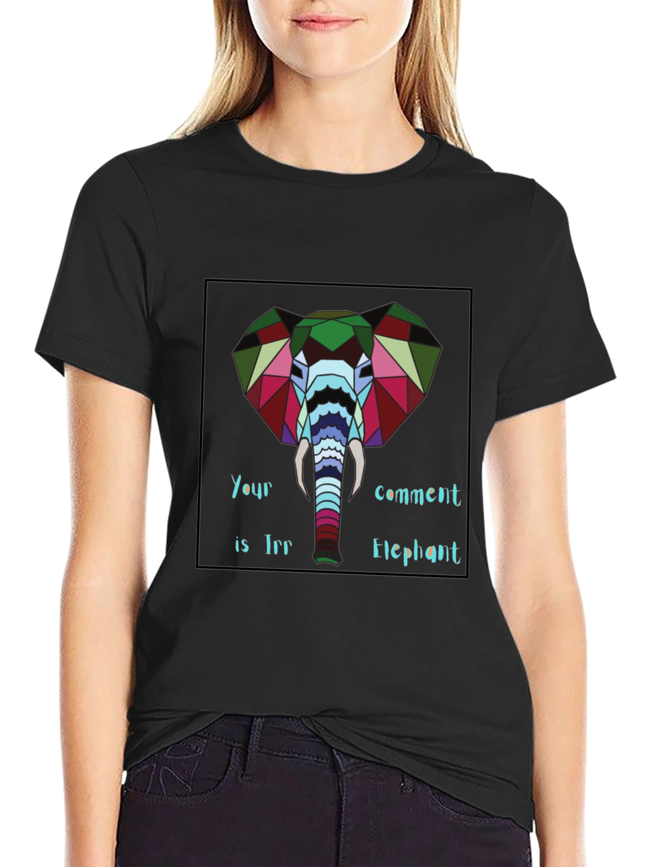 Geometric Elephant Graphic Tee - Unique Statement Shirt
