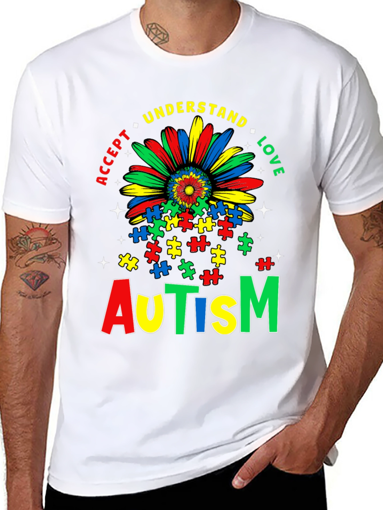 Autism Awareness T-Shirt - Accept Understand Love