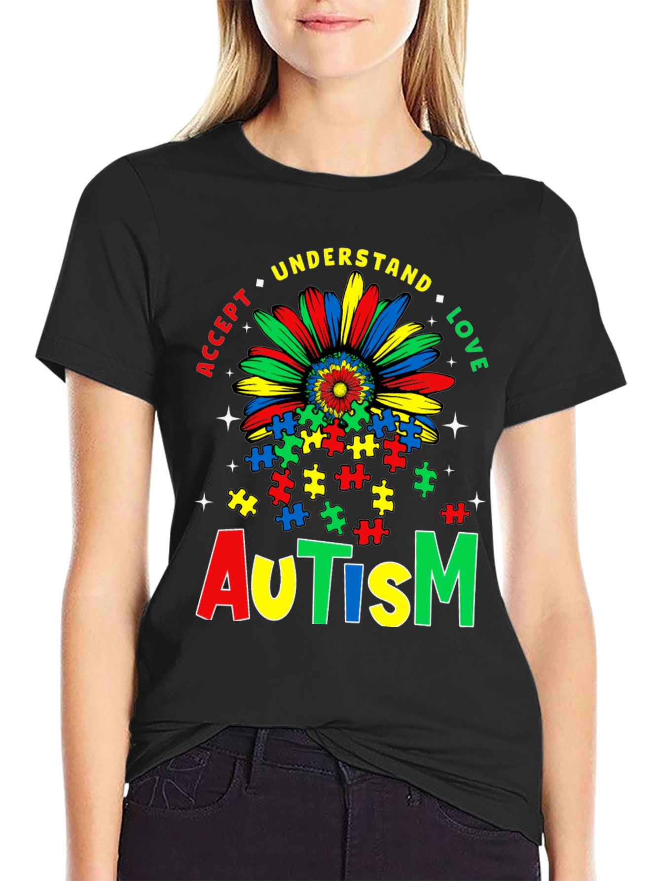 Autism Awareness T-Shirt - Accept Understand Love