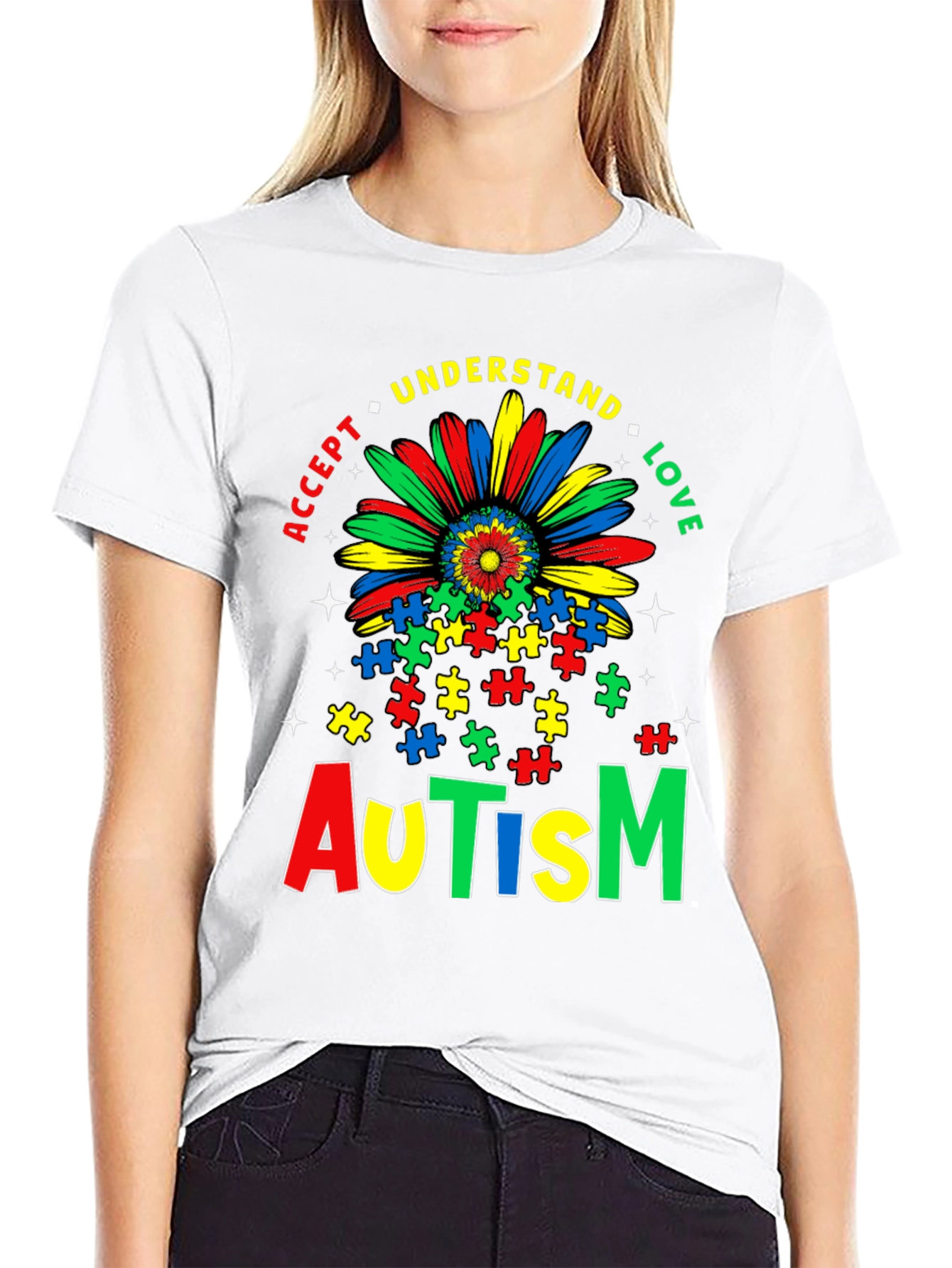 Autism Awareness T-Shirt - Accept Understand Love