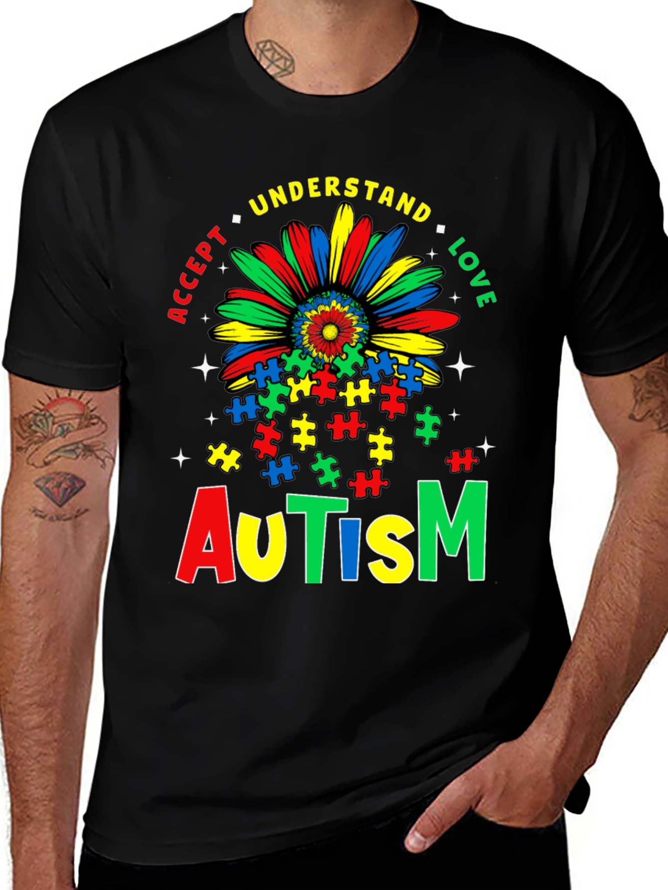 Autism Awareness T-Shirt - Accept Understand Love