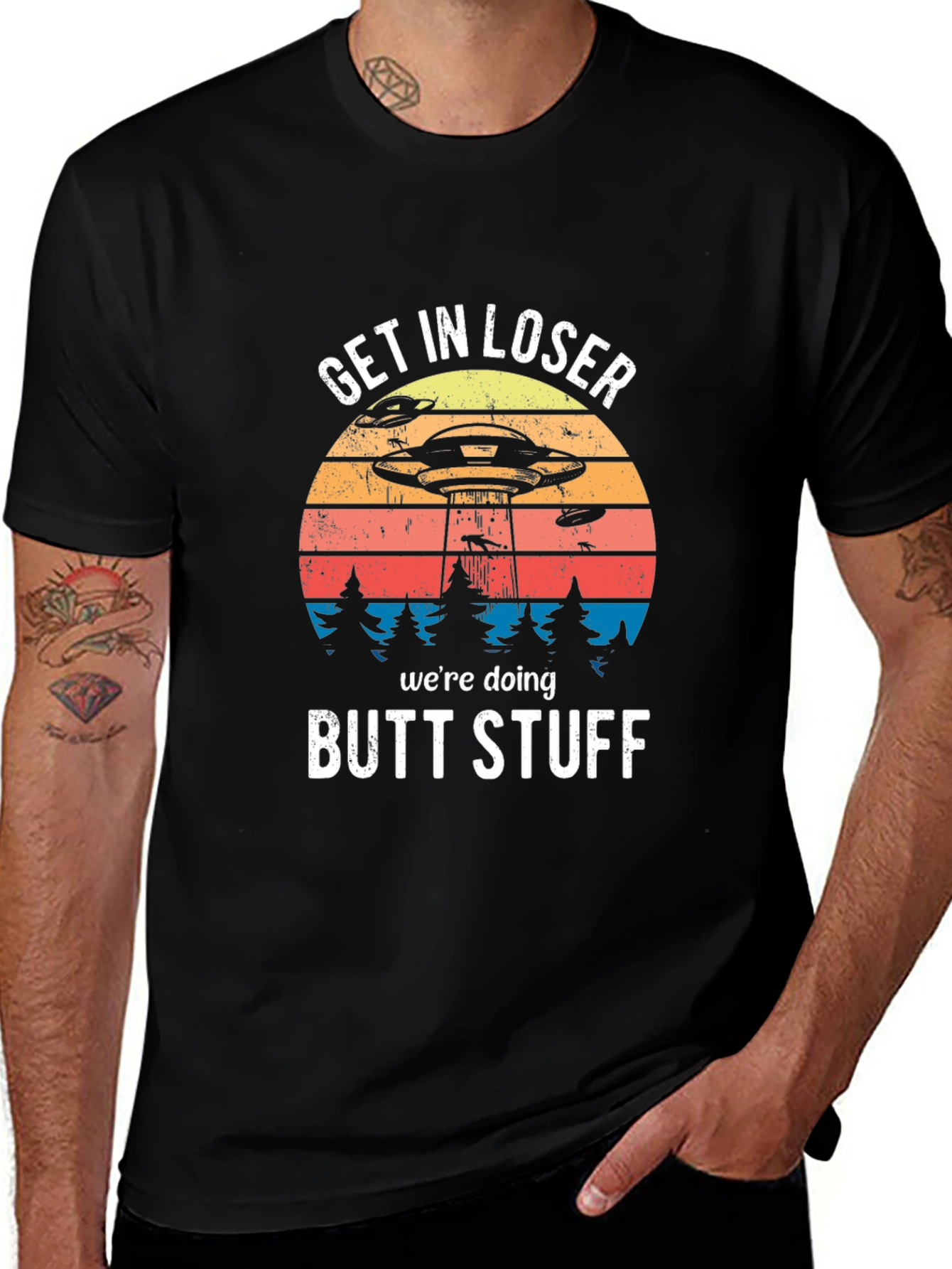 Get In Loser Alien Abduction T-Shirt