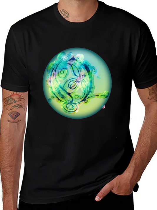 Artistic Floral Orb T-Shirt - Unique Graphic Tee