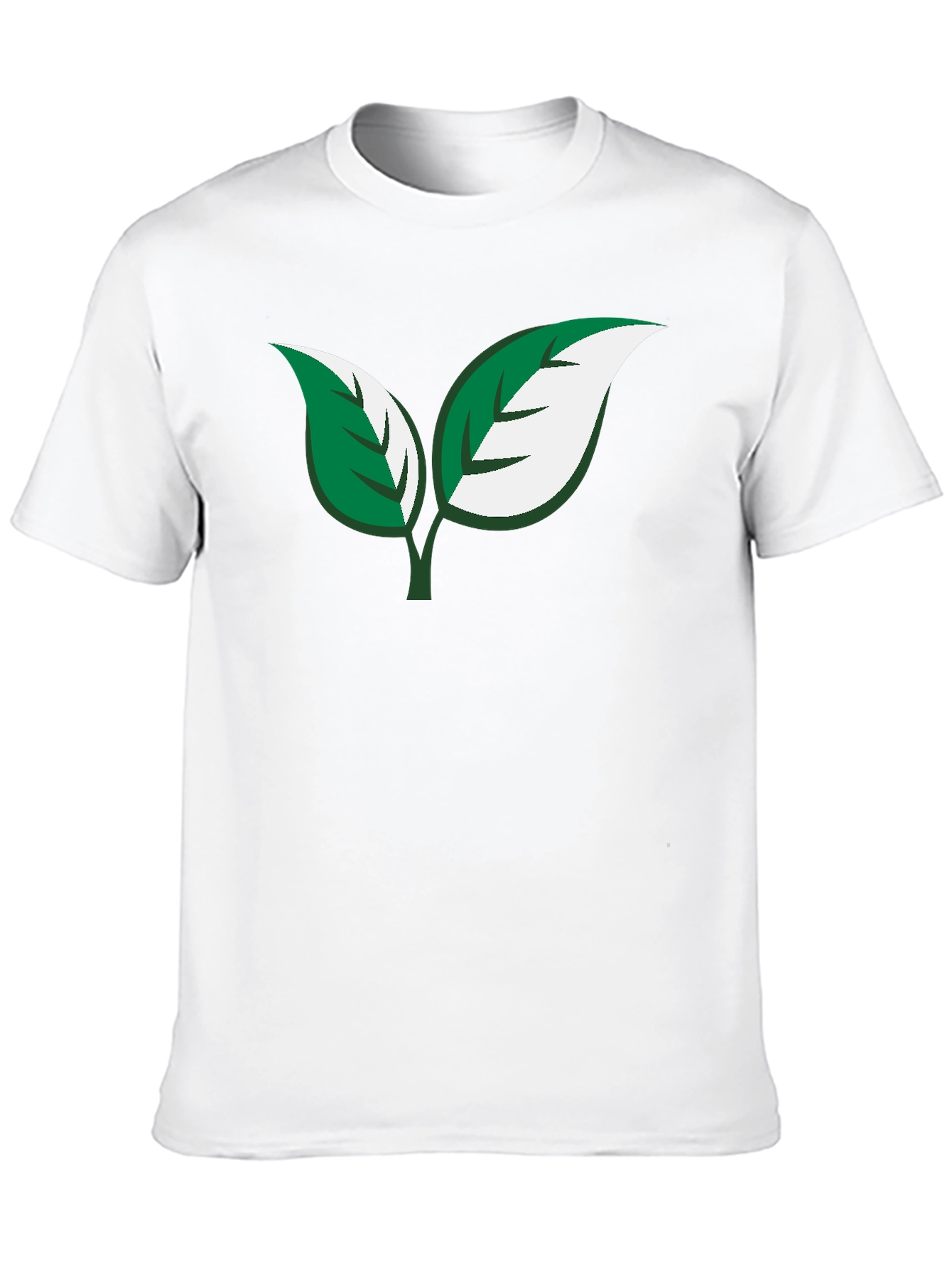 Eco-Friendly Leaf Design Black T-Shirt