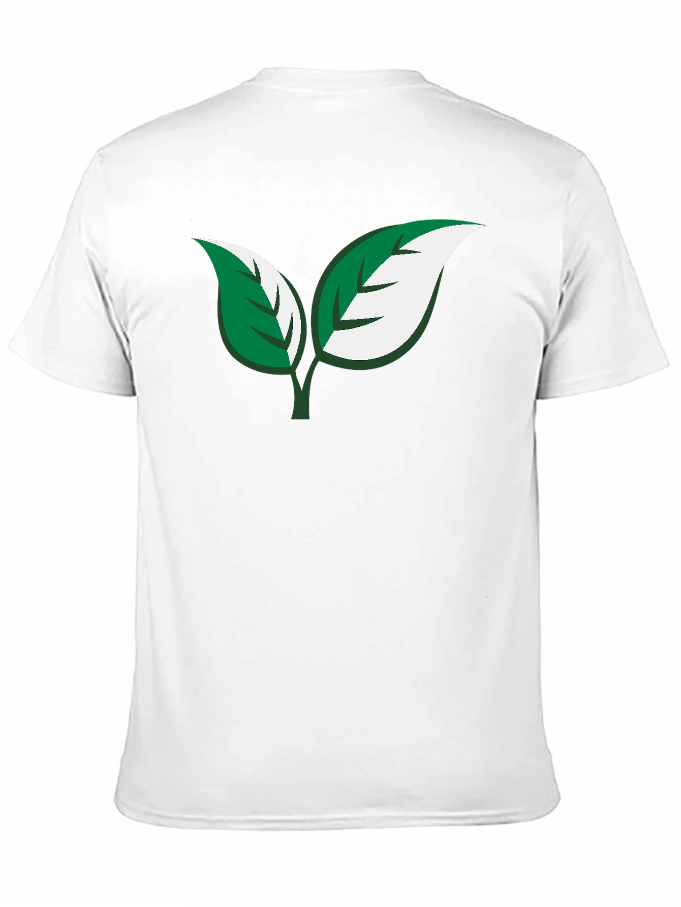Eco-Friendly Leaf Design Black T-Shirt