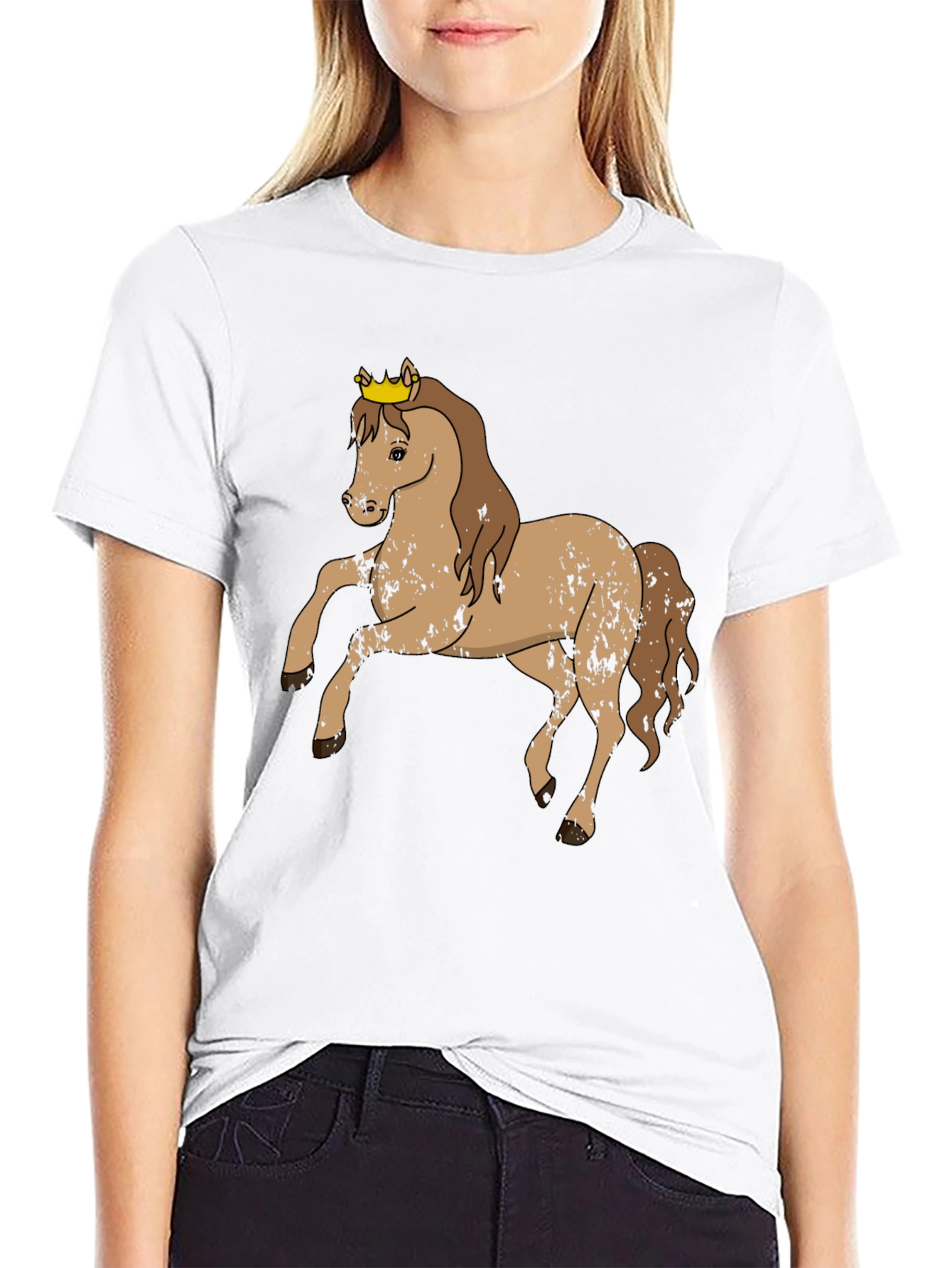 Horse Wearing Crown Graphic Tee