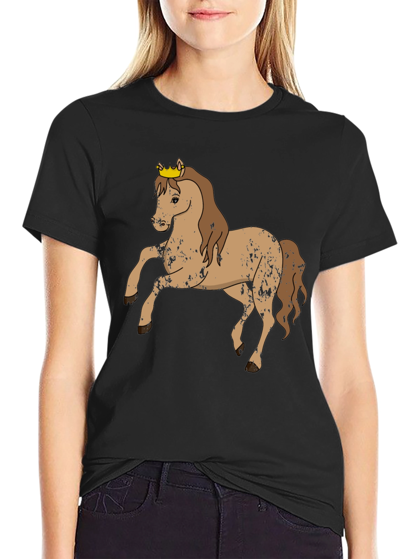 Horse Wearing Crown Graphic Tee