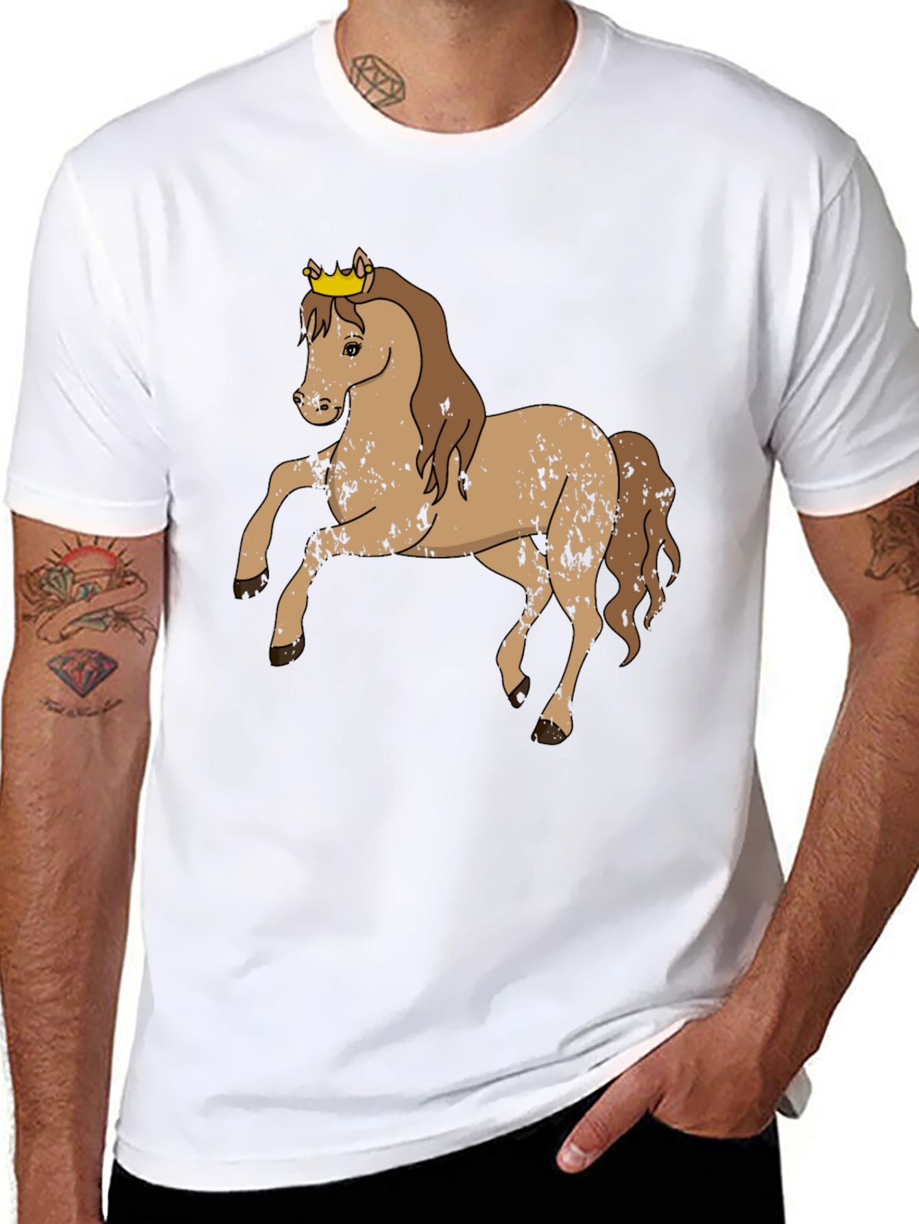 Horse Wearing Crown Graphic Tee