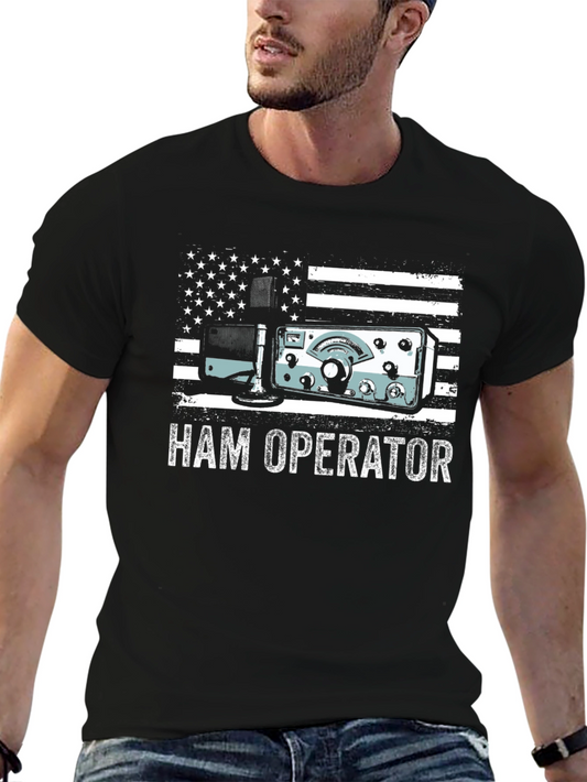 Ham Operator American Flag T-Shirt