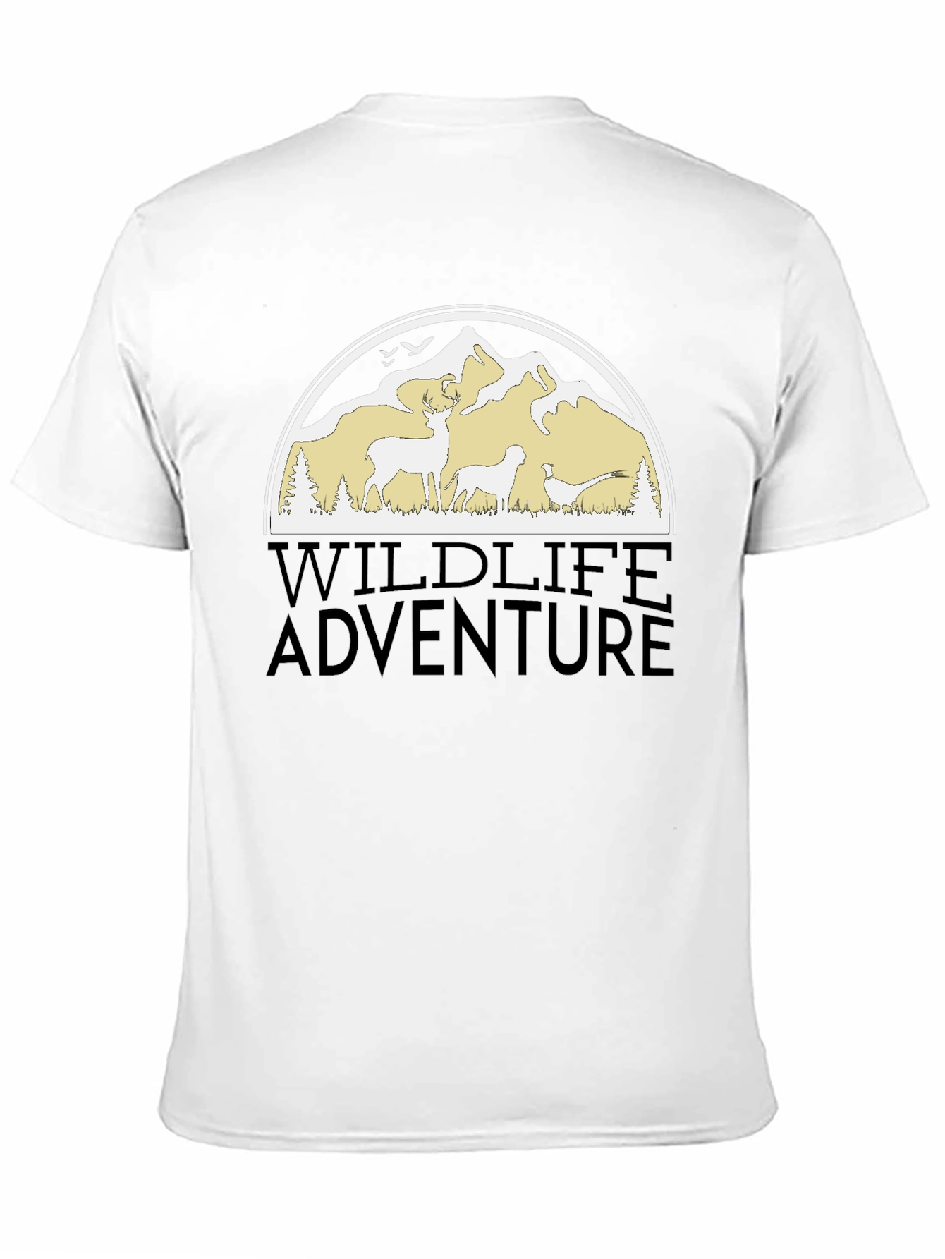Wildlife Adventure Graphic Tee - Black Cotton Blend