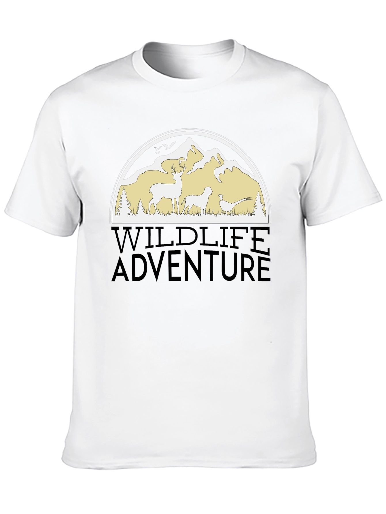 Wildlife Adventure Graphic Tee - Black Cotton Blend