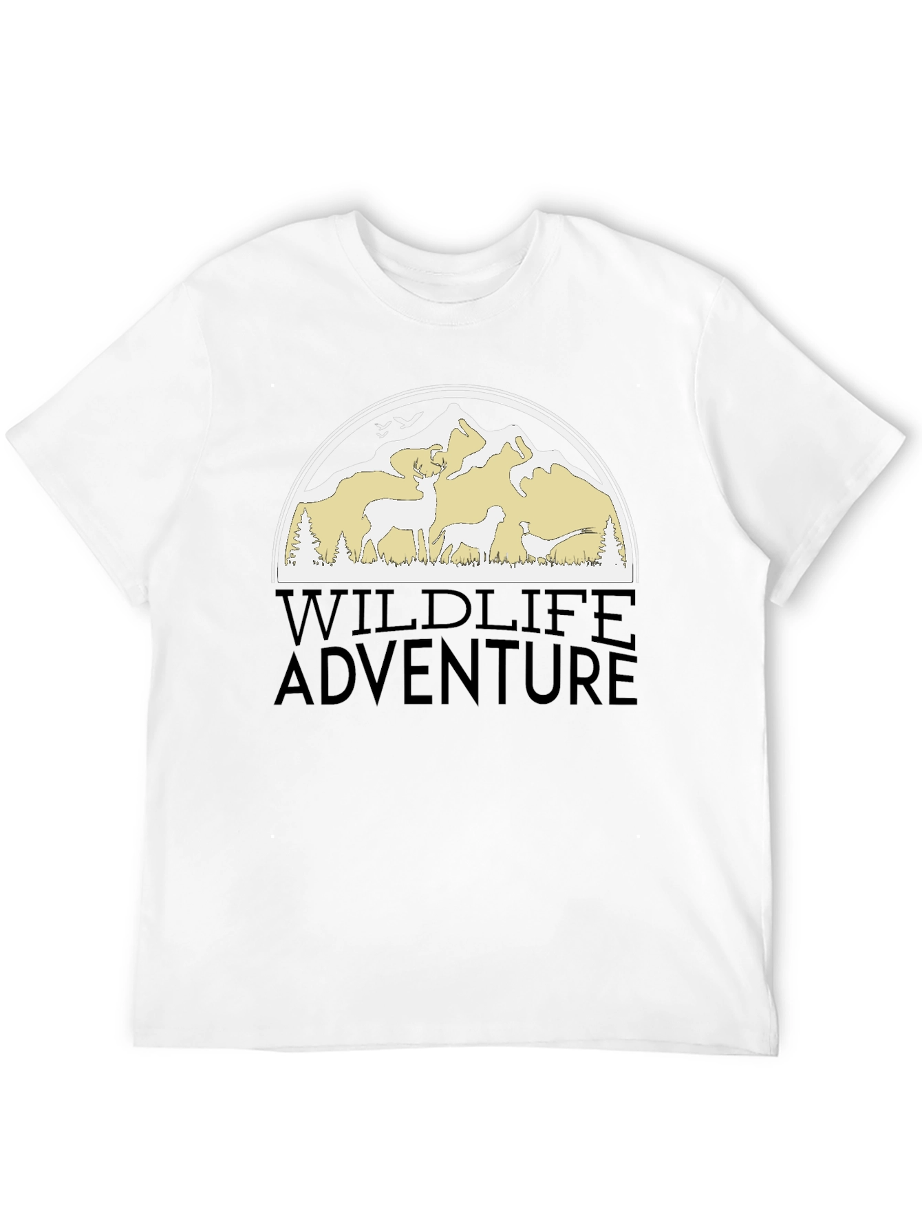 Wildlife Adventure Graphic Tee - Black Cotton Blend