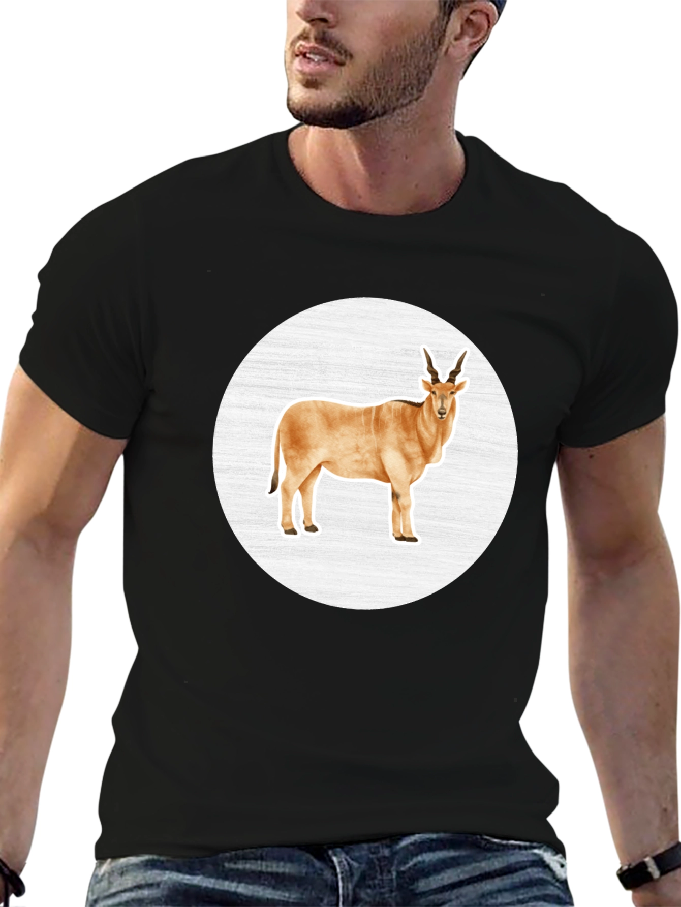 Antelope Graphic Tee - Black Crew Neck T-Shirt