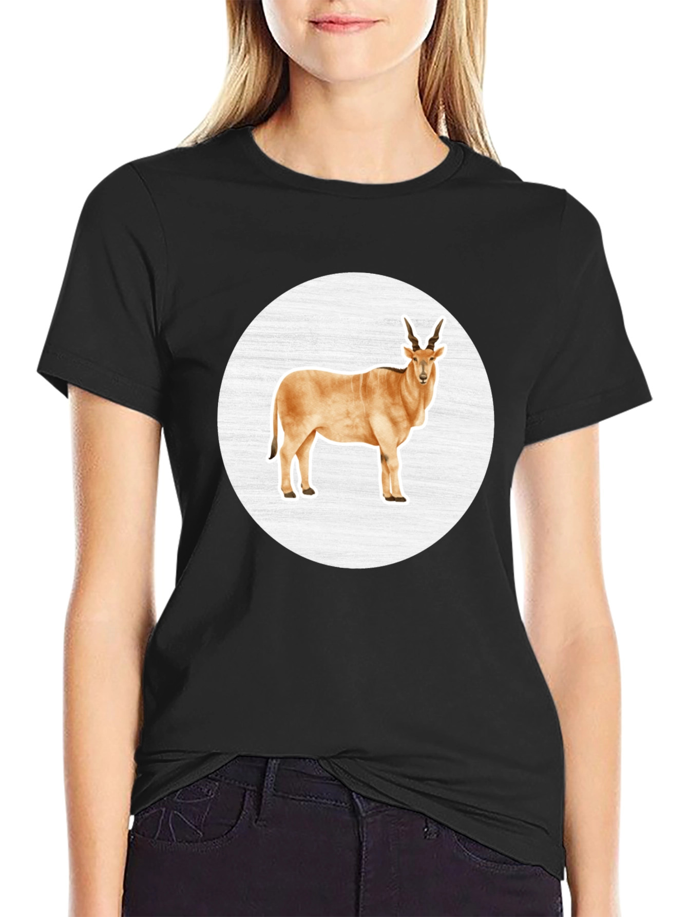 Antelope Graphic Tee - Black Crew Neck T-Shirt