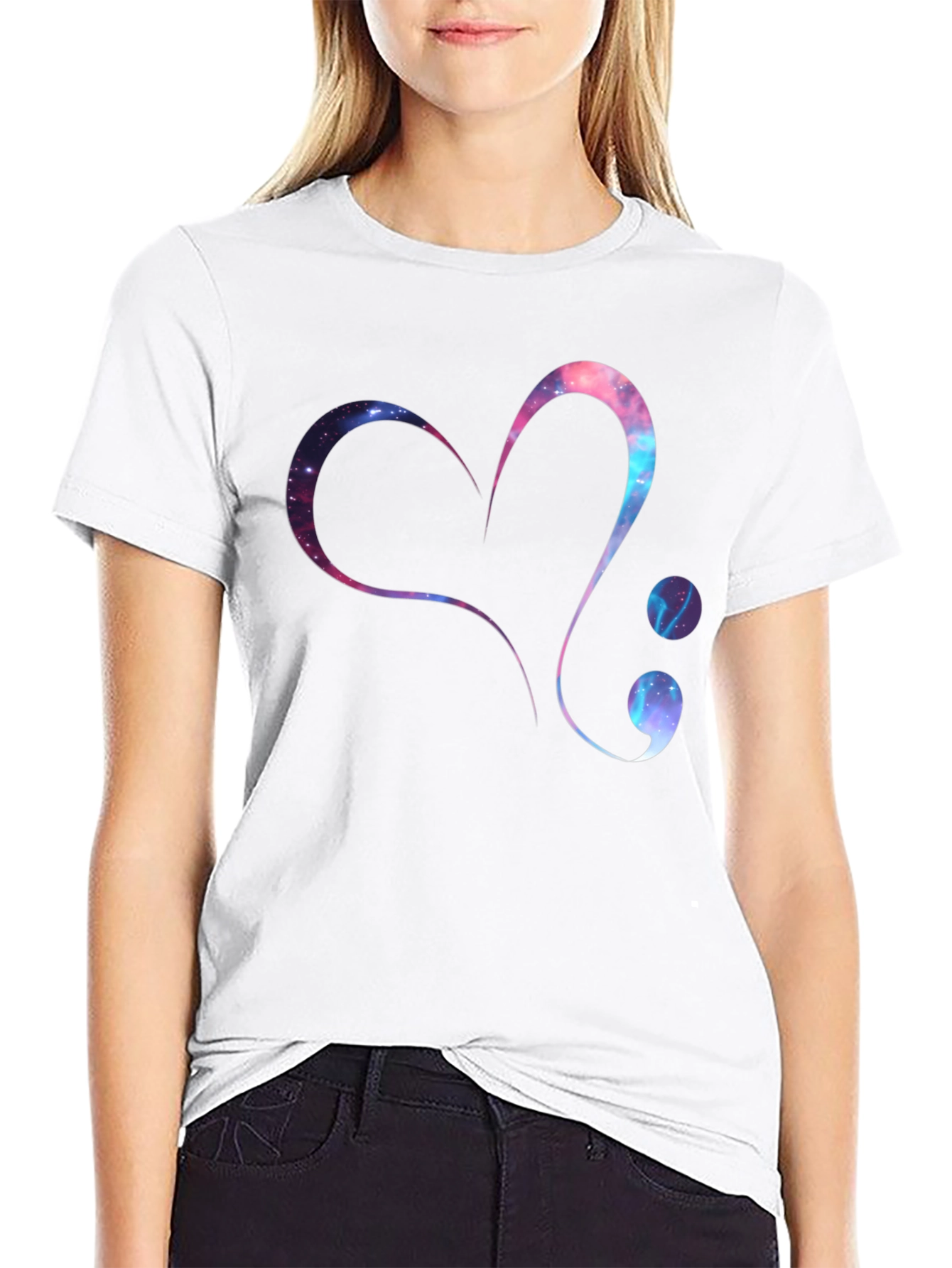 Galaxy Heart Semicolon Graphic Tee