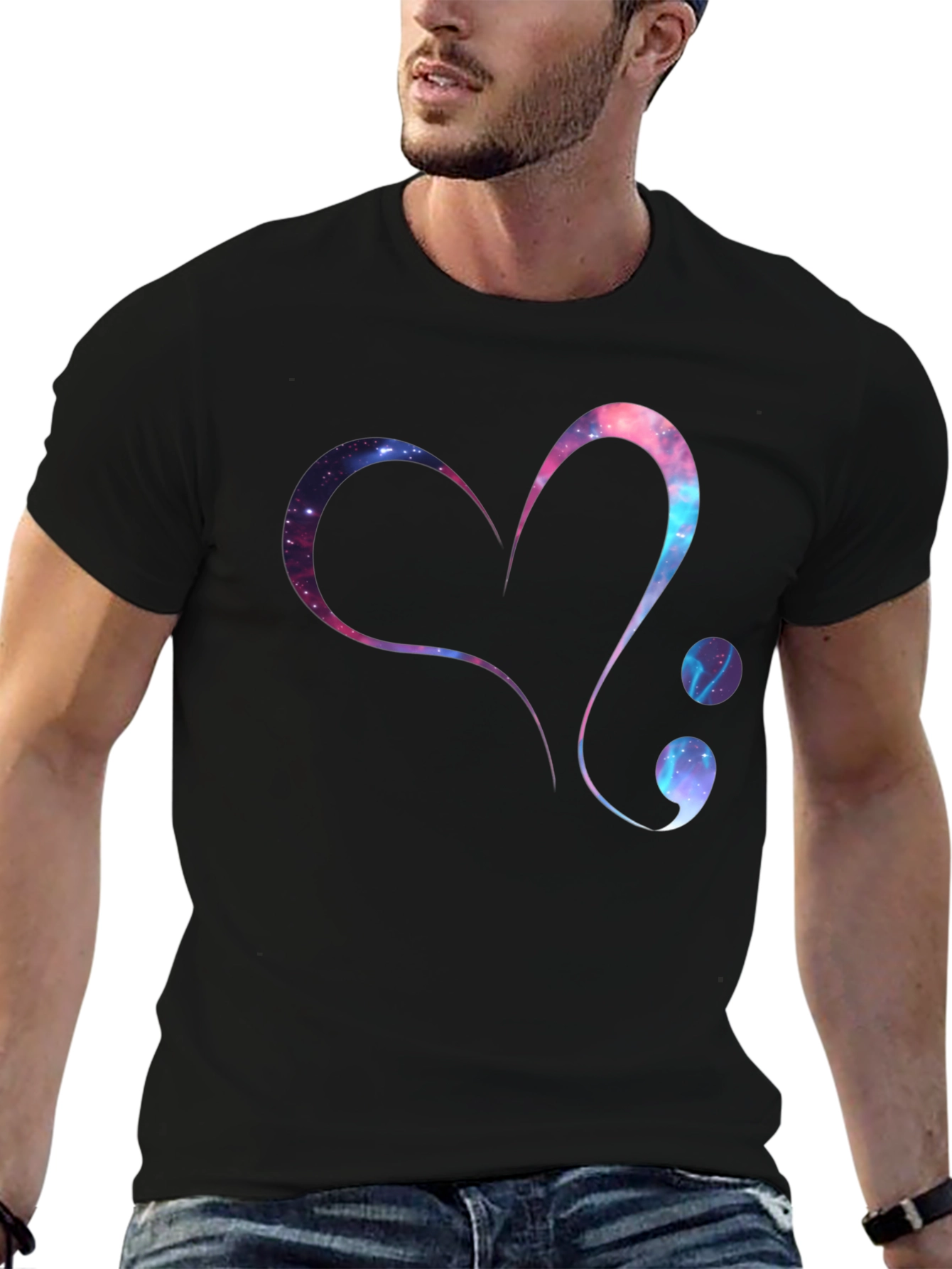 Galaxy Heart Semicolon Graphic Tee