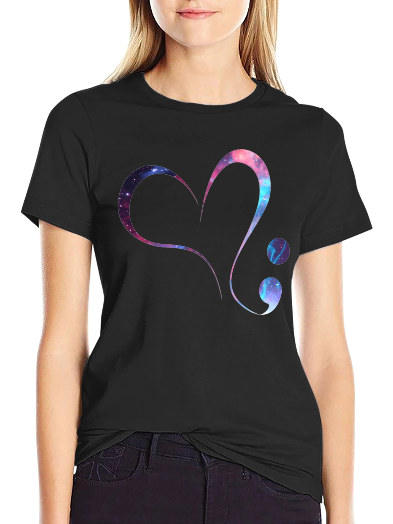 Galaxy Heart Semicolon Graphic Tee