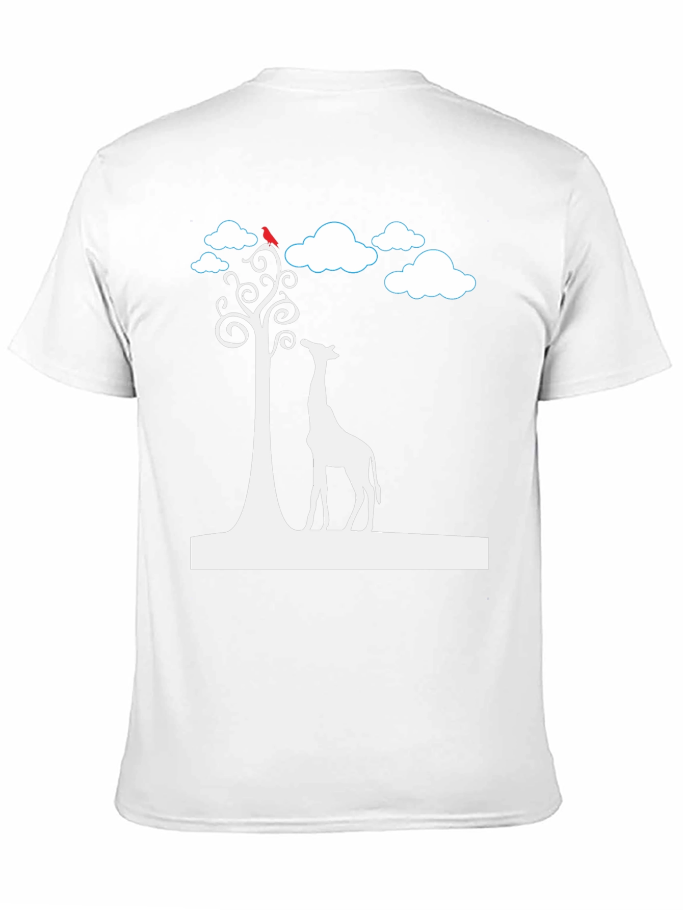 Giraffe & Tree Graphic Tee - Stylish Black T-Shirt