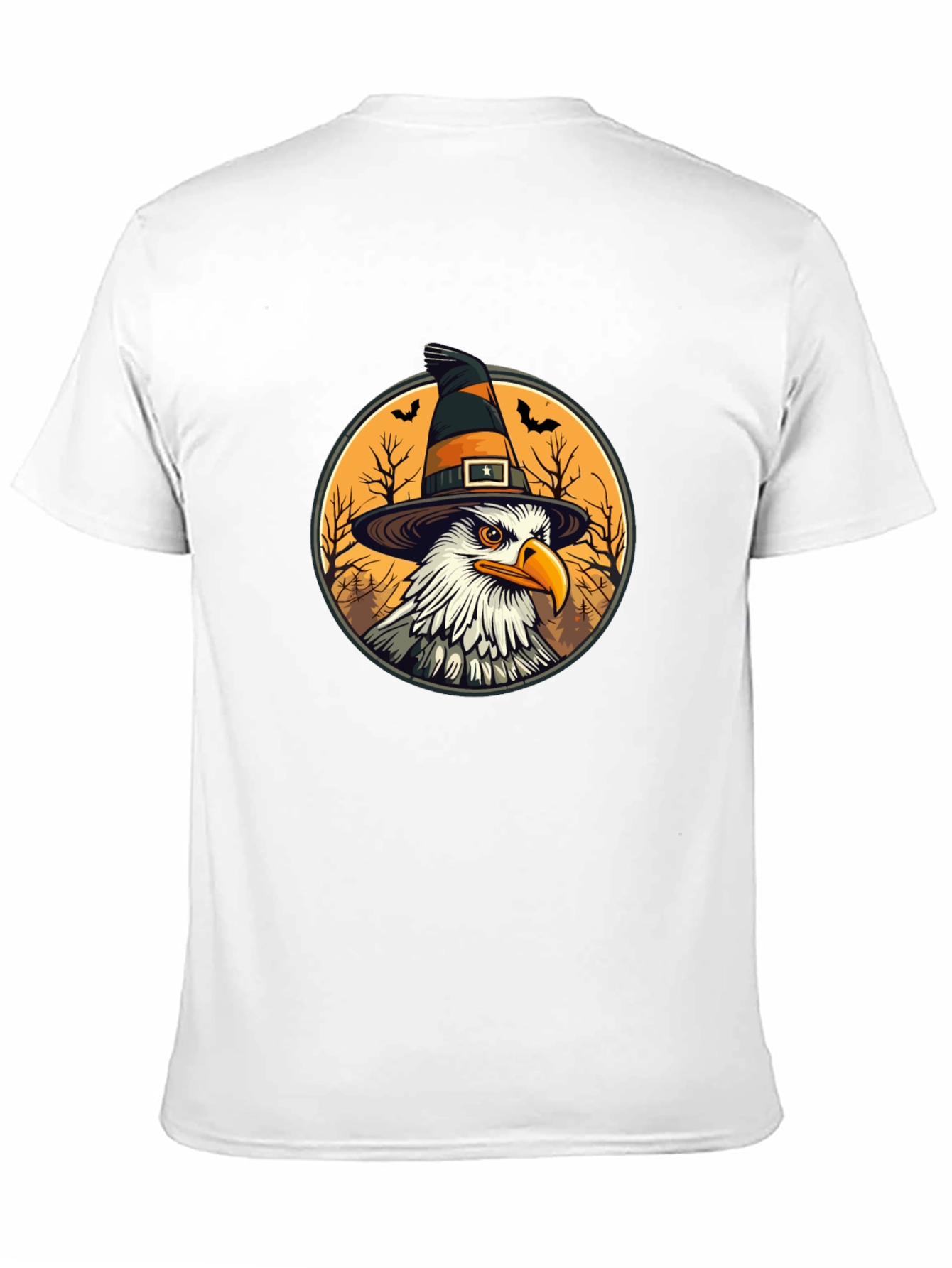 Bald Eagle Witch Hat Black T-Shirt
