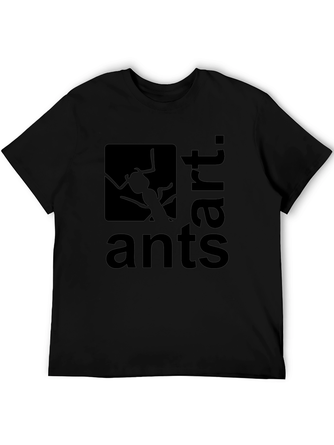 Ants Art Graphic Tee - Black Casual T-Shirt