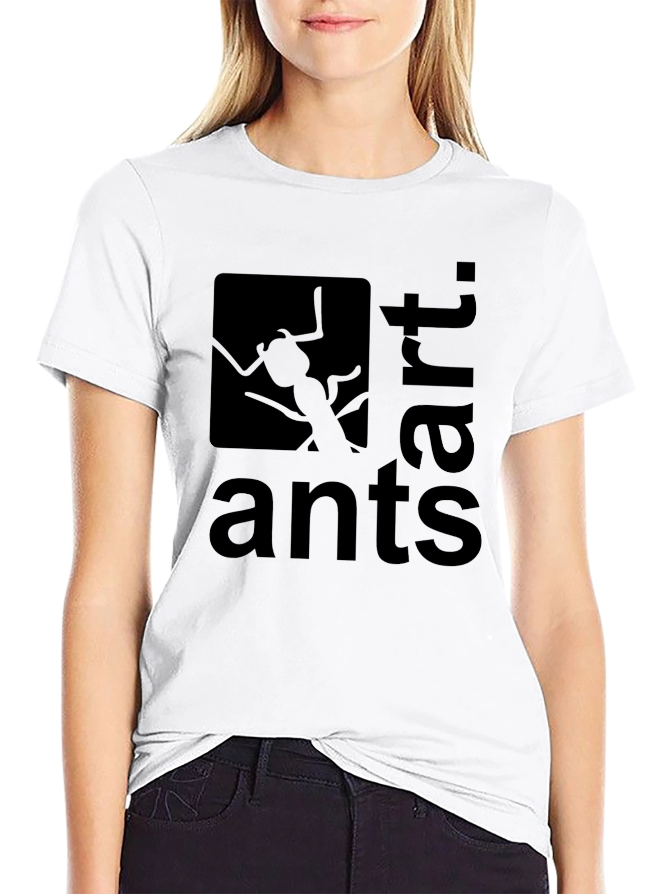 Ants Art Graphic Tee - Black Casual T-Shirt