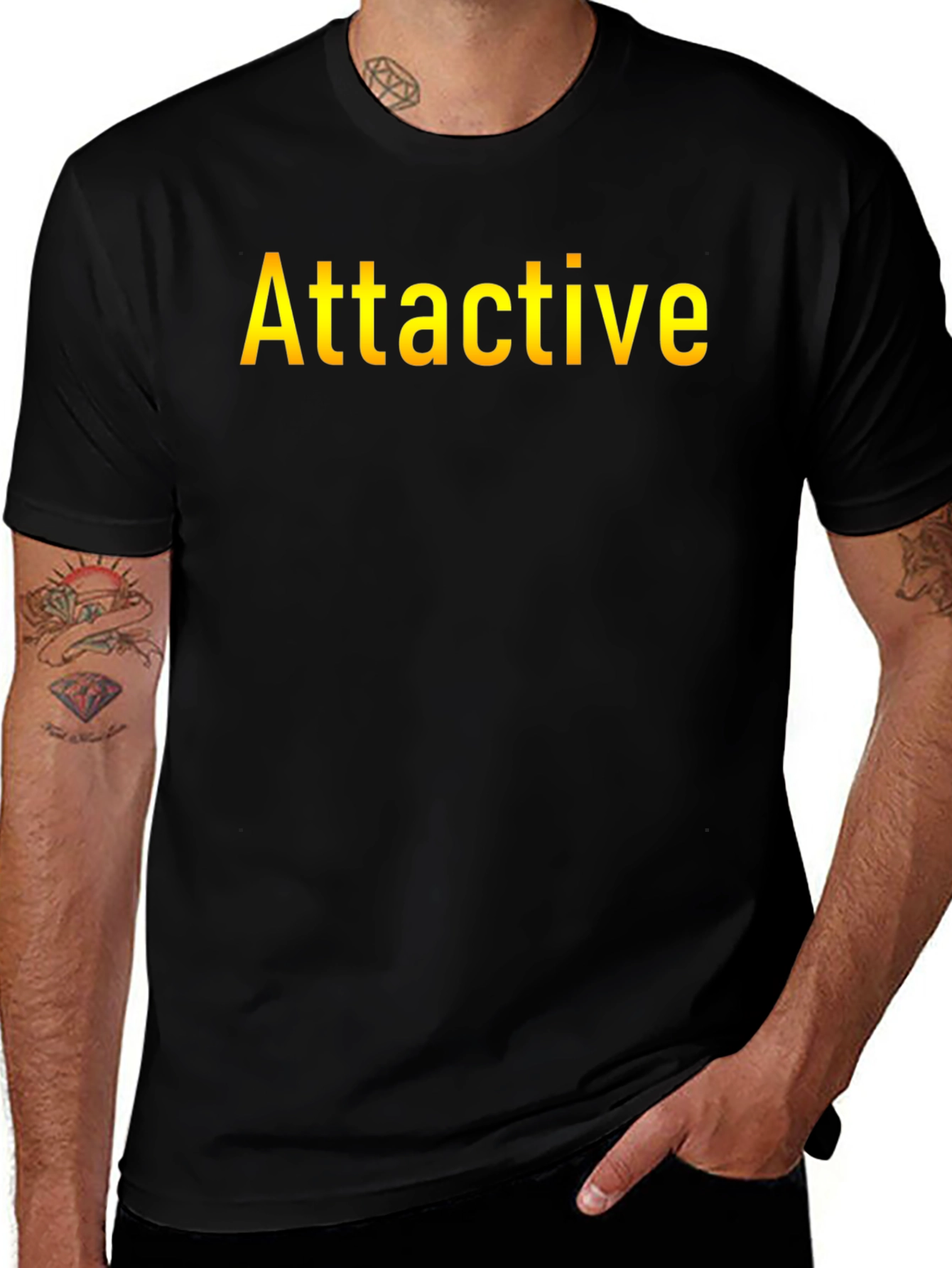 Attractive Graphic T-Shirt - Short Sleeve Black