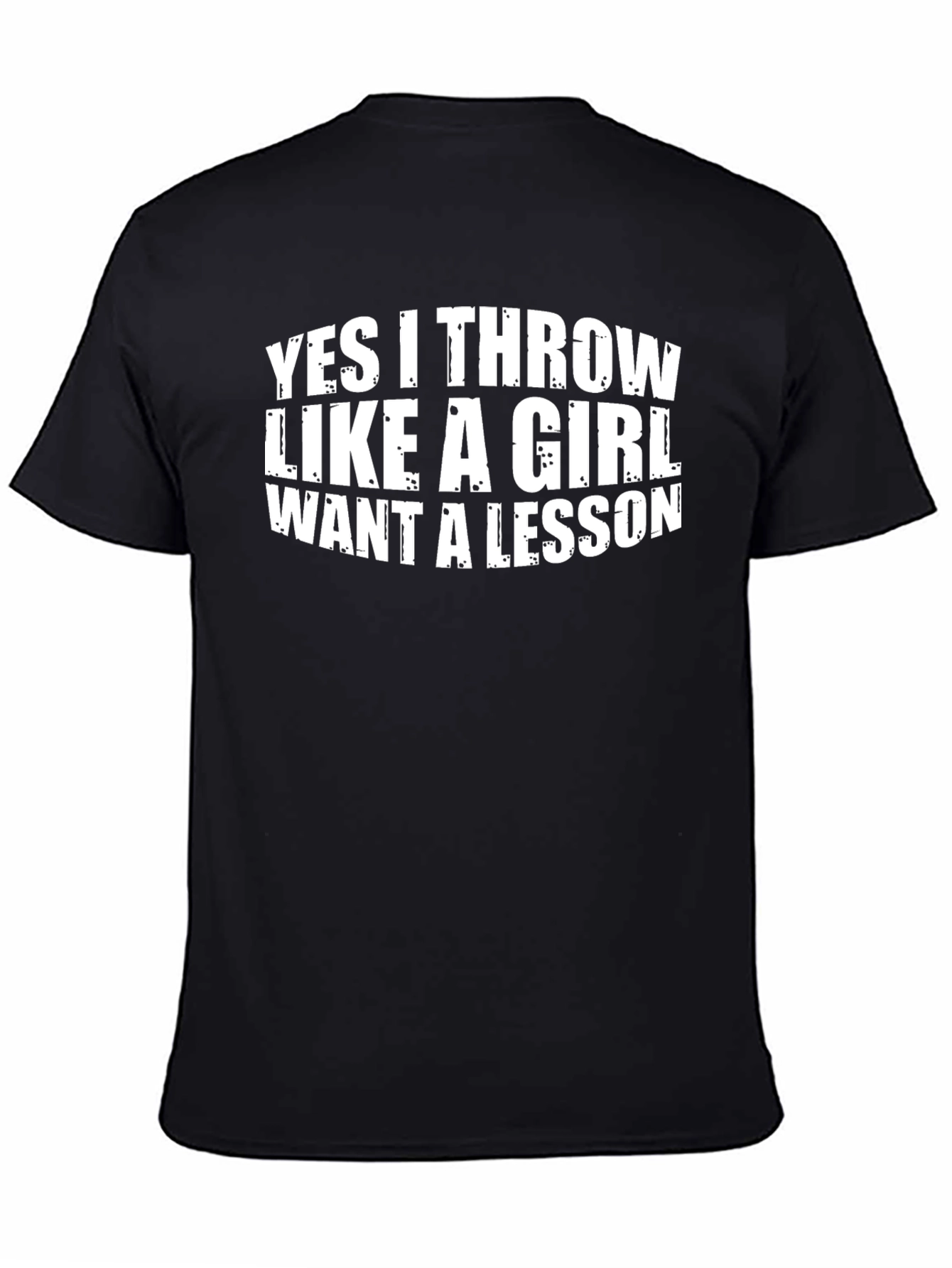 Funny Throw Like A Girl Black Graphic Tee