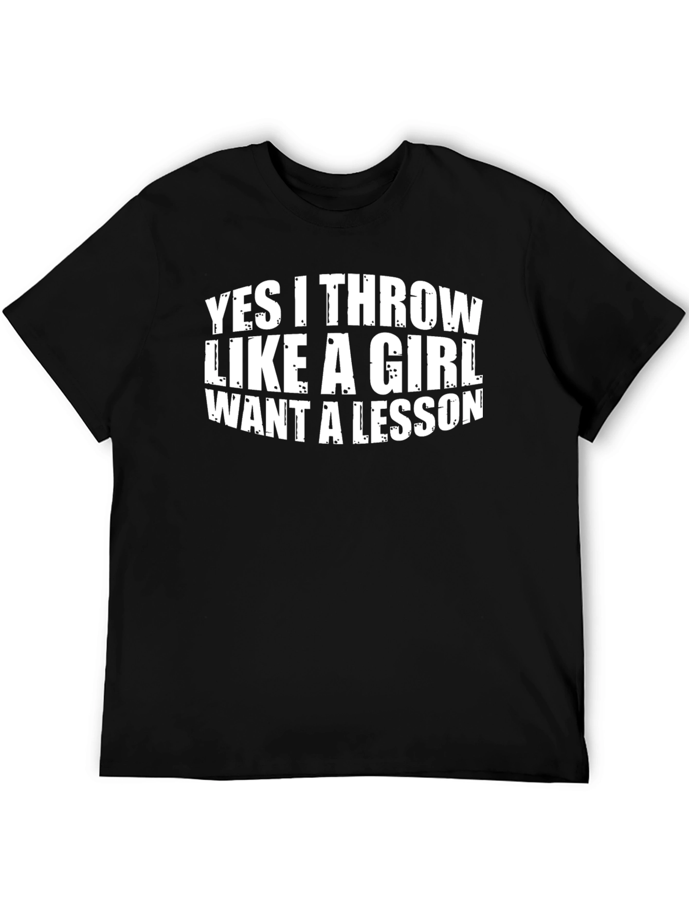 Funny Throw Like A Girl Black Graphic Tee