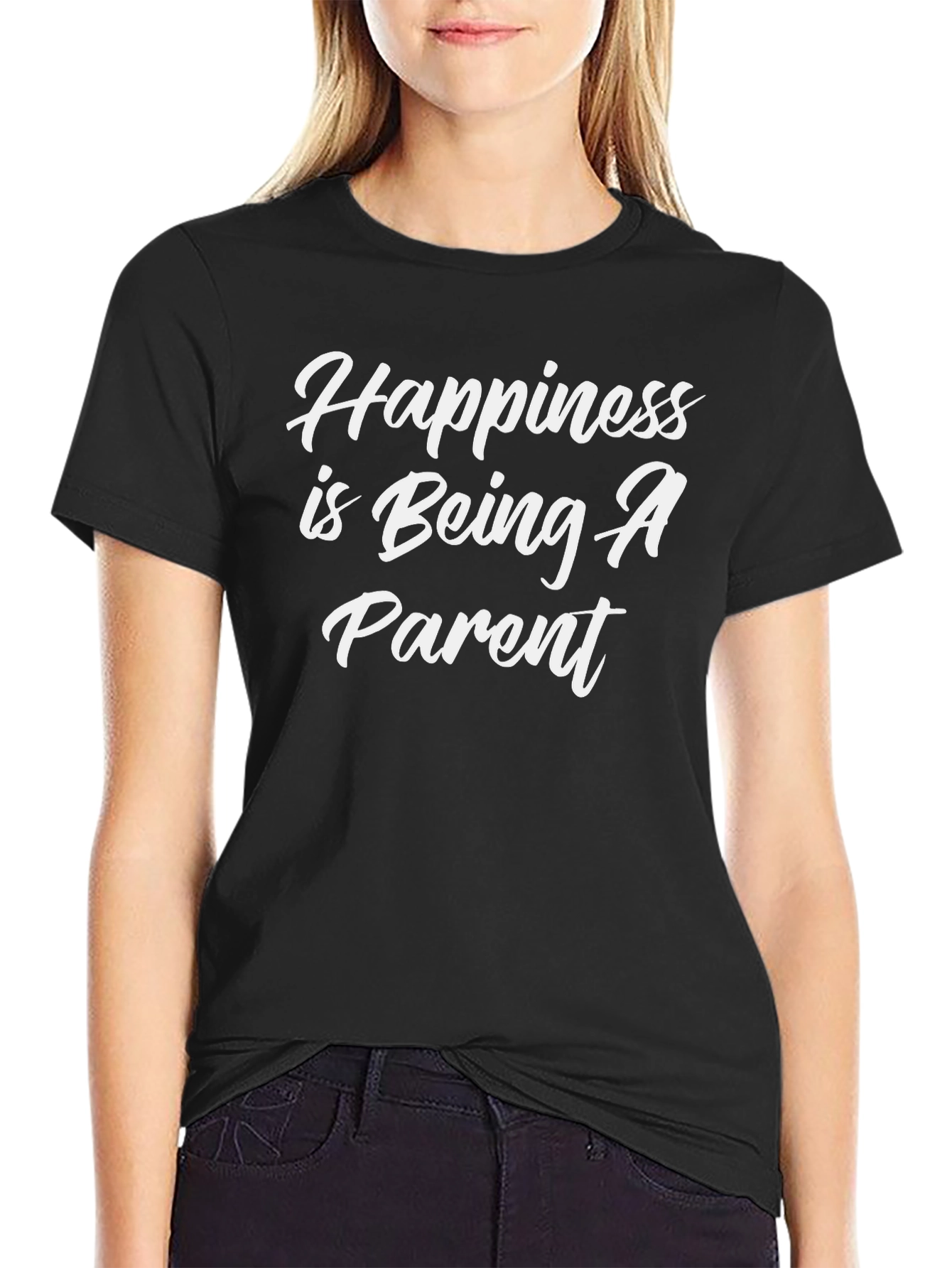 Happiness is Being A Parent Black T-Shirt