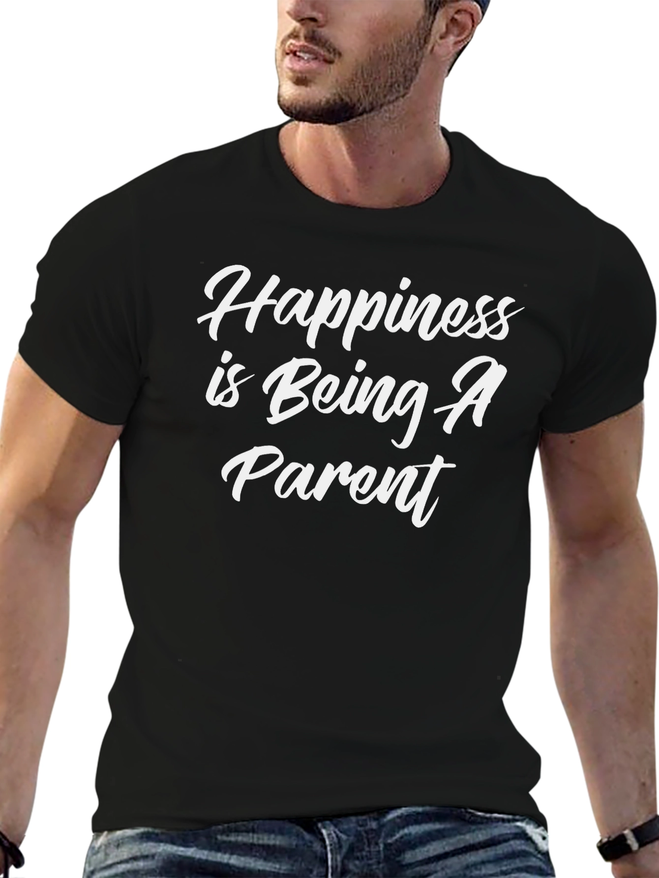 Happiness is Being A Parent Black T-Shirt