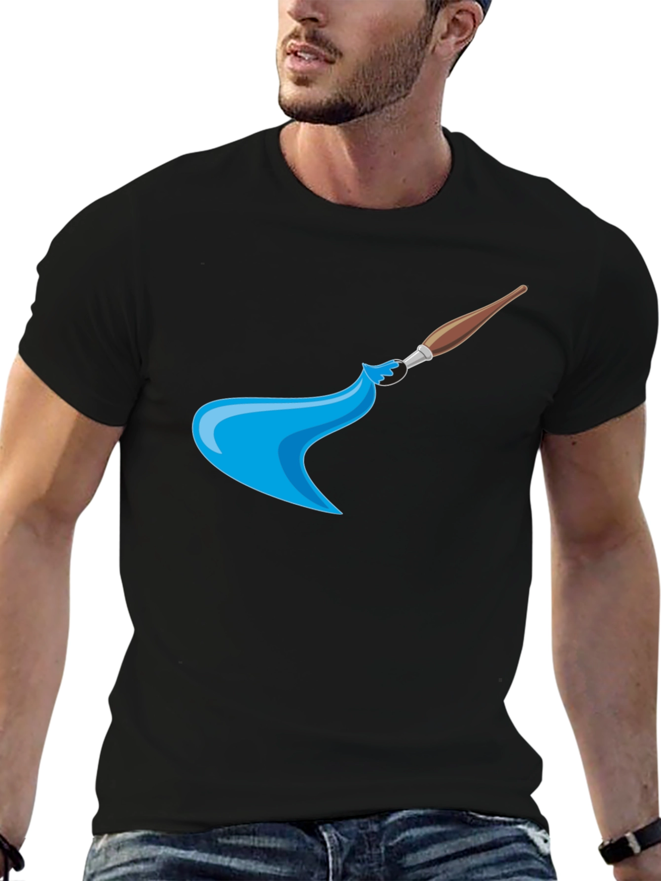 Artist Paintbrush Graphic Black T-Shirt