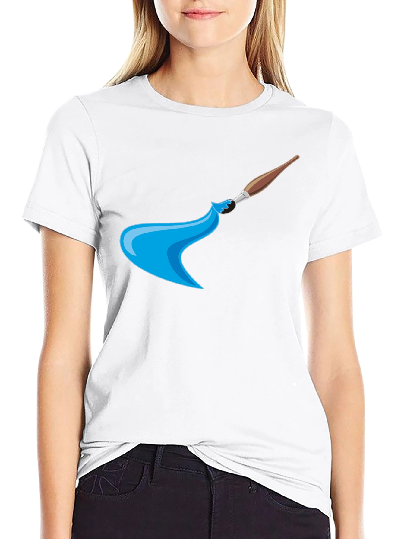 Artist Paintbrush Graphic Black T-Shirt