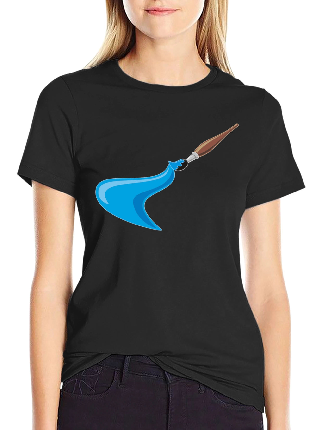 Artist Paintbrush Graphic Black T-Shirt