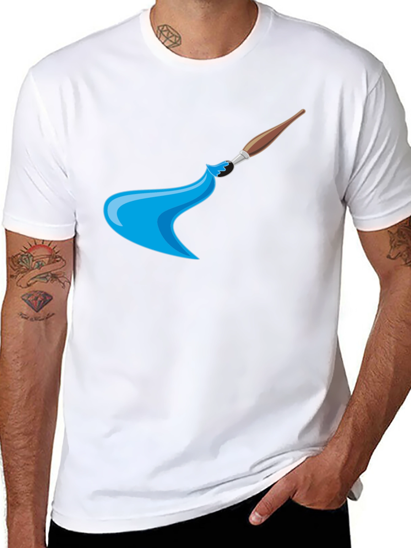 Artist Paintbrush Graphic Black T-Shirt