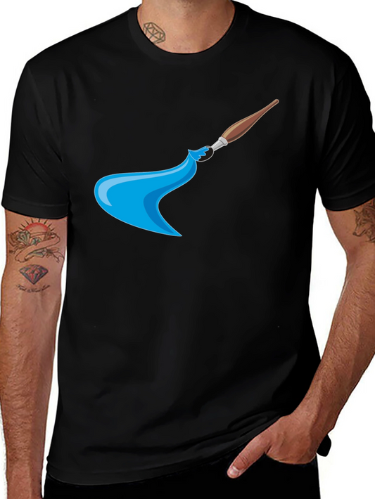 Artist Paintbrush Graphic Black T-Shirt