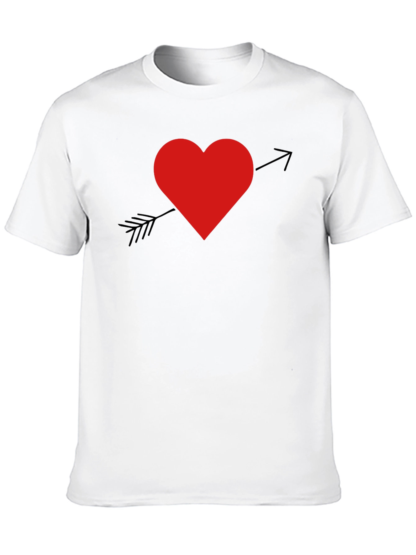 Heart Arrow Graphic T-Shirt - Black Cotton Blend