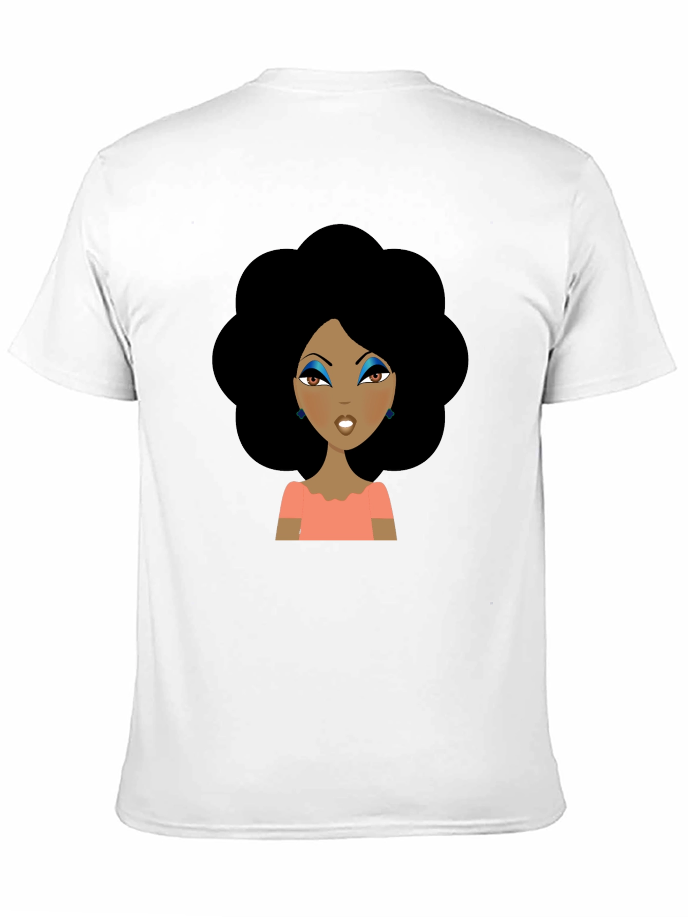 Afro Woman Graphic Tee - Black Cotton T-Shirt