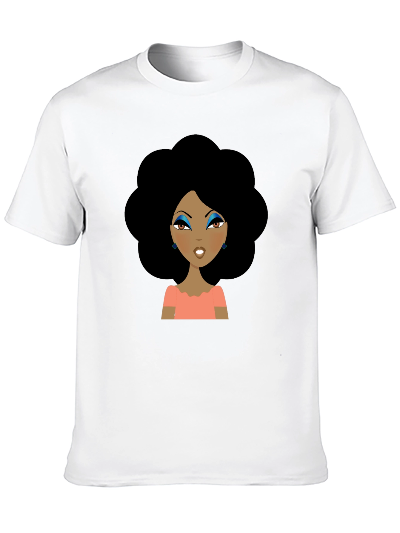 Afro Woman Graphic Tee - Black Cotton T-Shirt