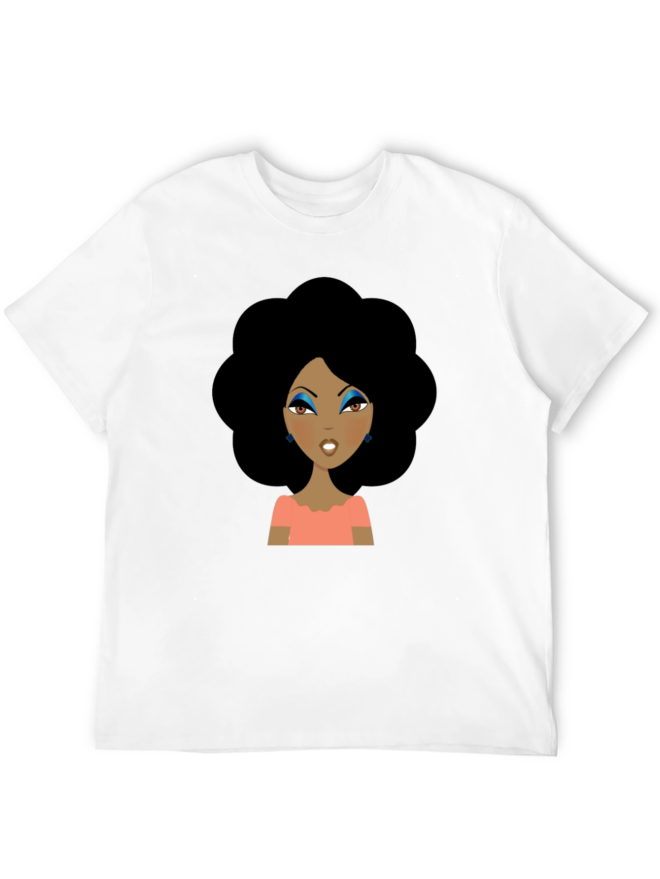Afro Woman Graphic Tee - Black Cotton T-Shirt