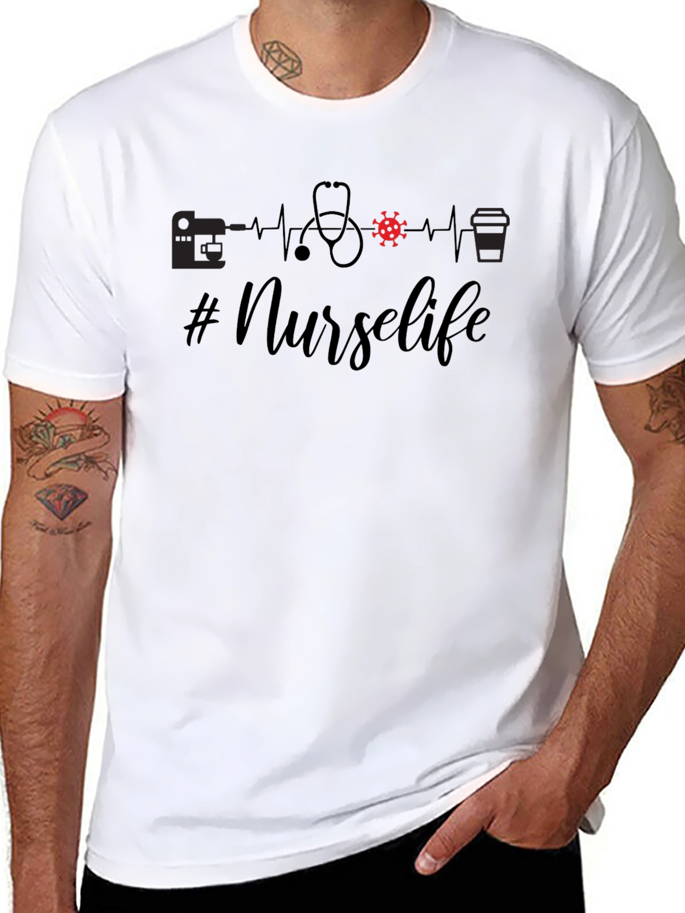#Nurselife T-Shirt - Nurses Heartbeat Design