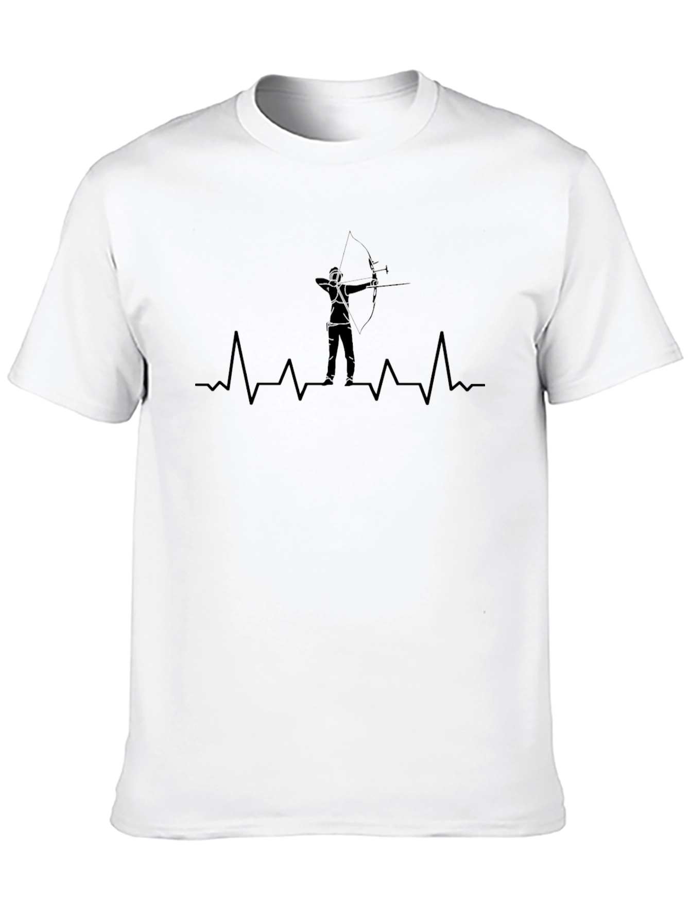 Archery Heartbeat Graphic Tee - Black Cotton T-Shirt