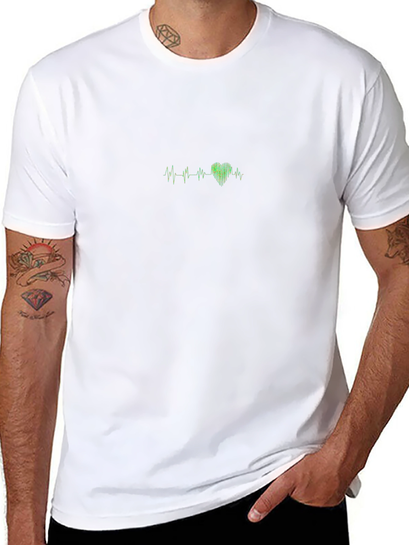 Heartbeat Graphic Black T-Shirt