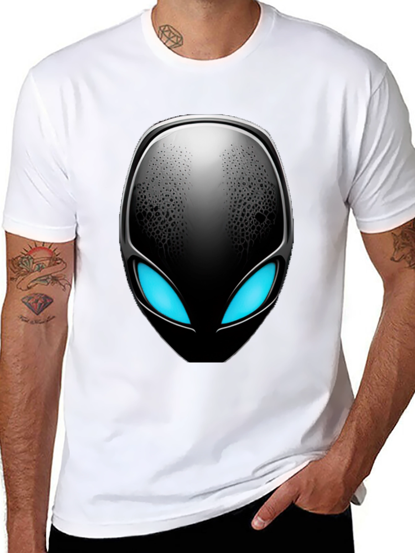 Alien Head Graphic Black T-Shirt