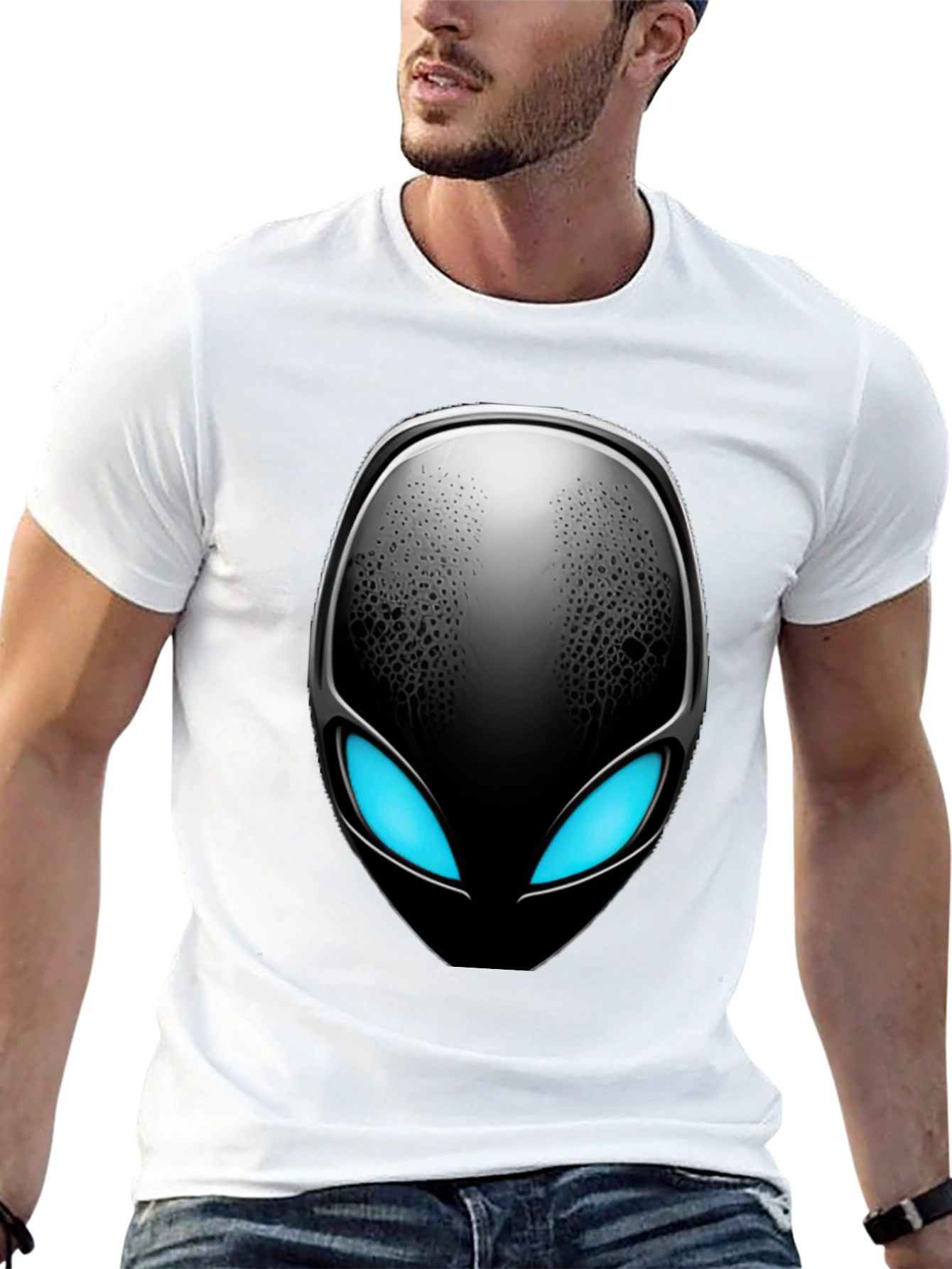 Alien Head Graphic Black T-Shirt