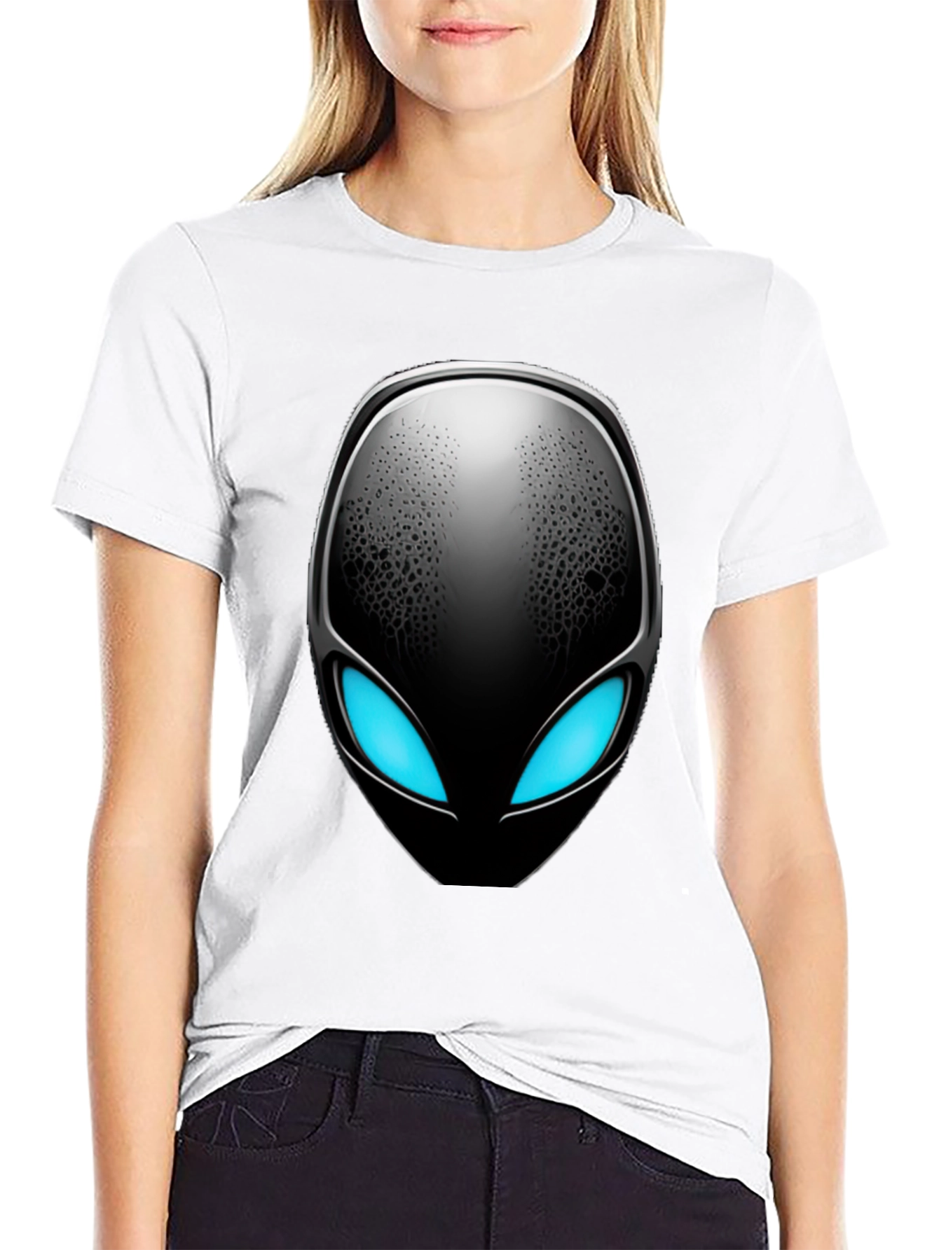 Alien Head Graphic Black T-Shirt