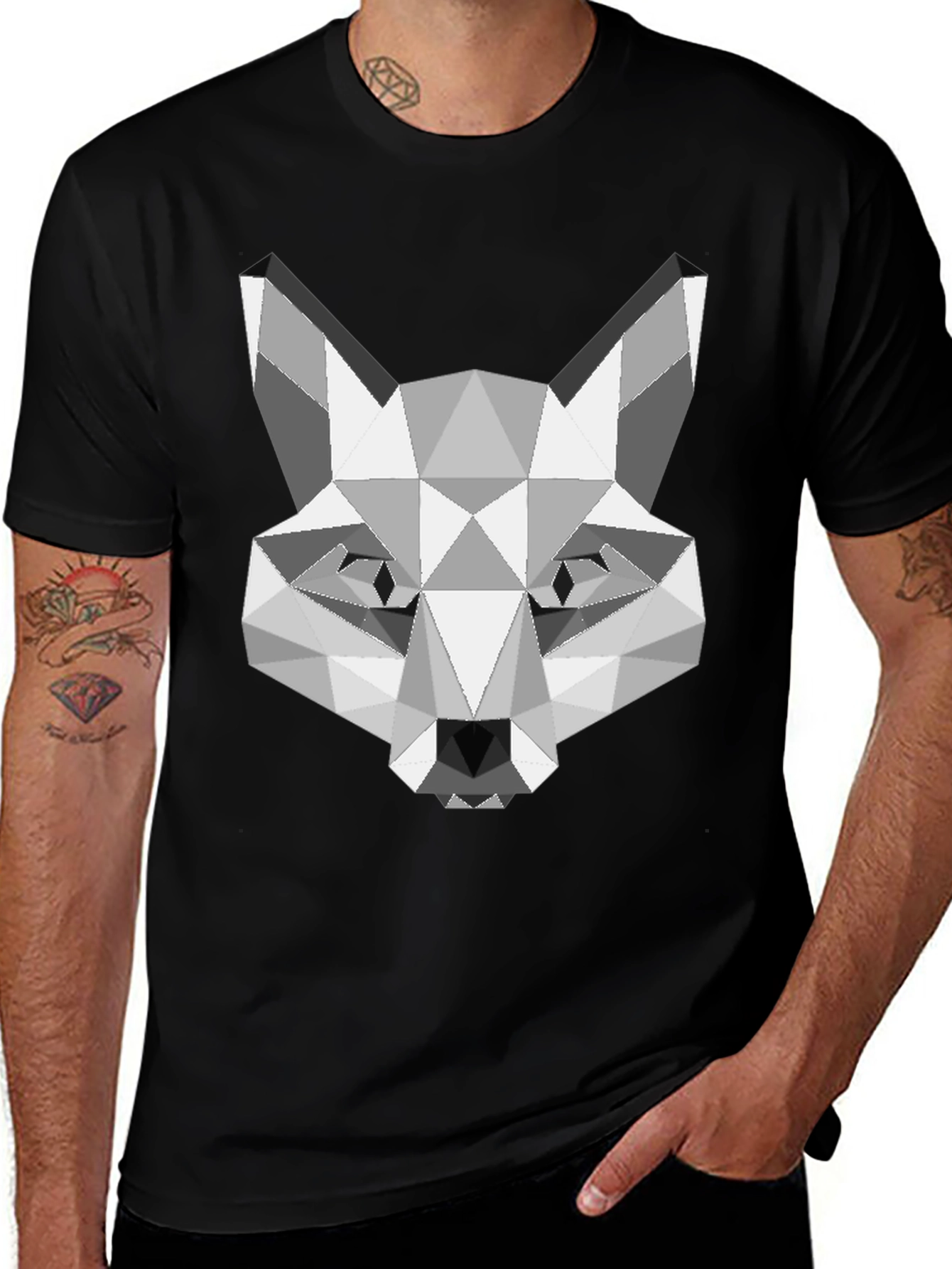 Geometric Fox Graphic Tee - Stylish Menswear