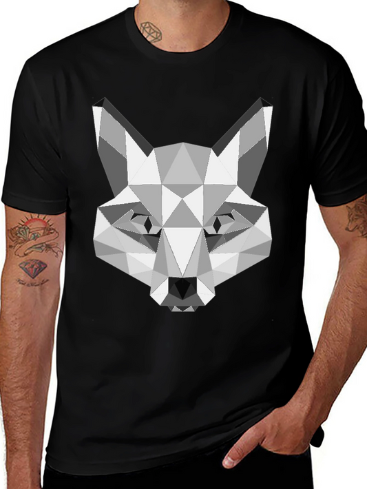 Geometric Fox Graphic Tee - Stylish Menswear