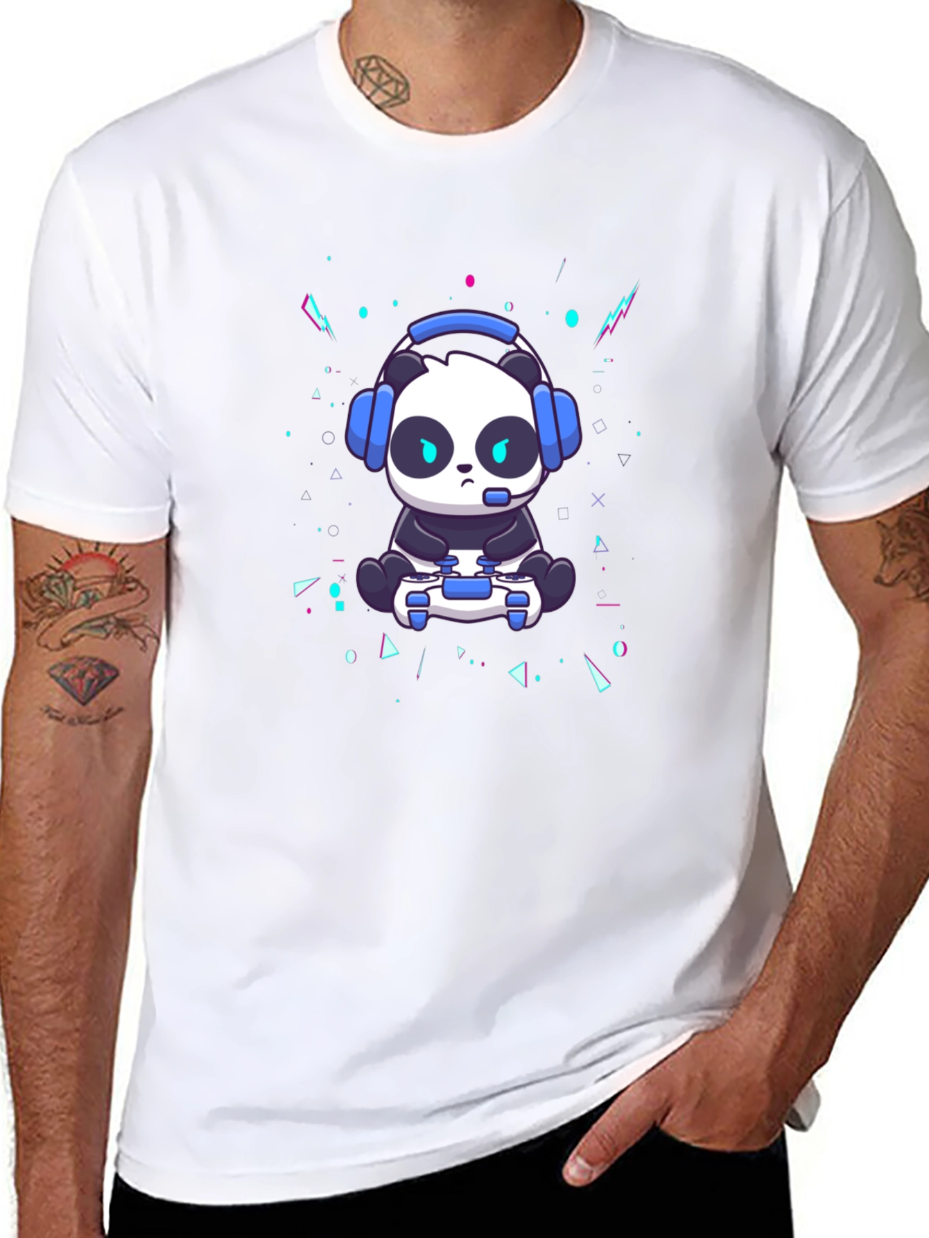 Gamer Panda Black T-Shirt