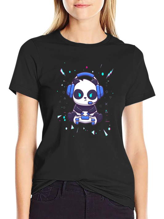 Gamer Panda Black T-Shirt